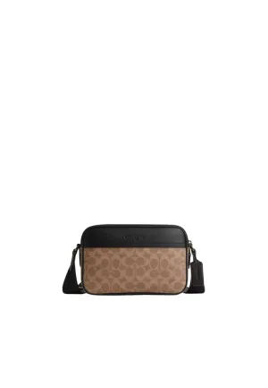 Coach Graham Crossbody Bag Signature Canvas In Tan Black CV921 Functional Mobility