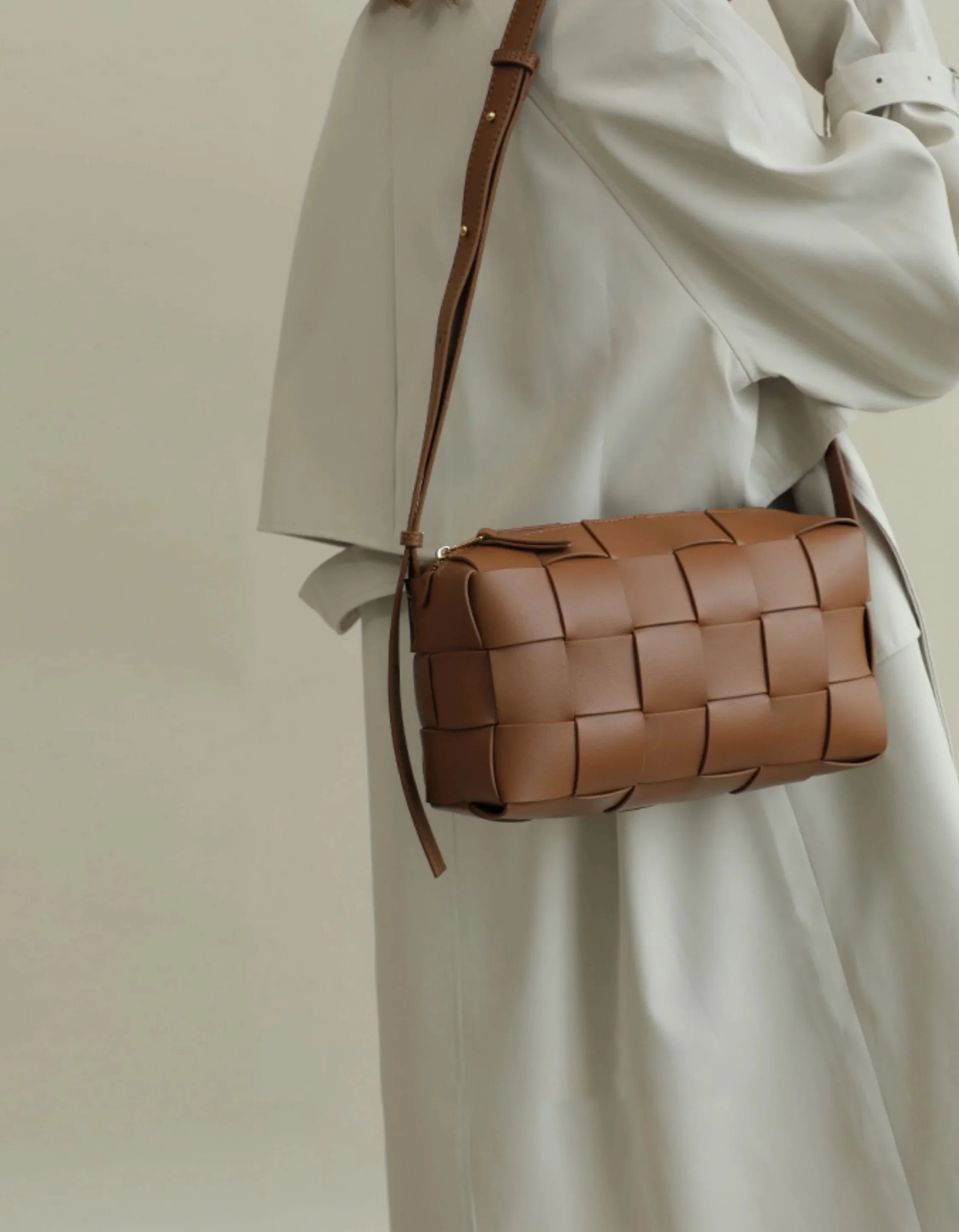 Minimal Gear Everyday Carry Women??s Woven Leather Boston Bag, Designer Real Genuine Leather Shoulder & Crossbody Handbag