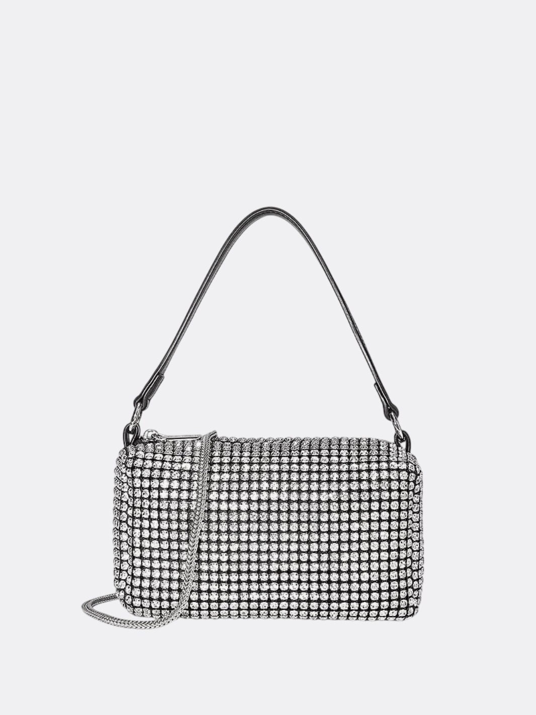 Silver Rhinestone Baguette Bag ?C Y2K Mini Party Purse Daily Carrying