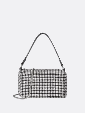 Sophisticated Edge Elegant Spirit Silver Rhinestone Baguette Bag ?C Y2K Mini Party Purse
