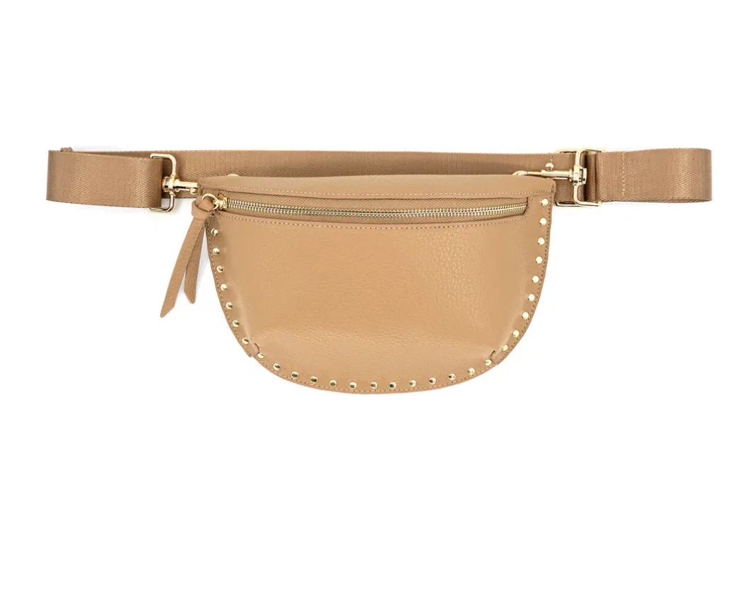 Evie Camel Studded Fanny Pack BC Bag Luxury Craftwork Casual Fashion