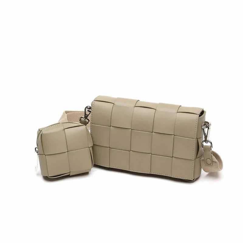 Luxury Handmade Lambskin Woven Crossbody Bag, Soft Leather Shoulder Purse Outdoor Gear