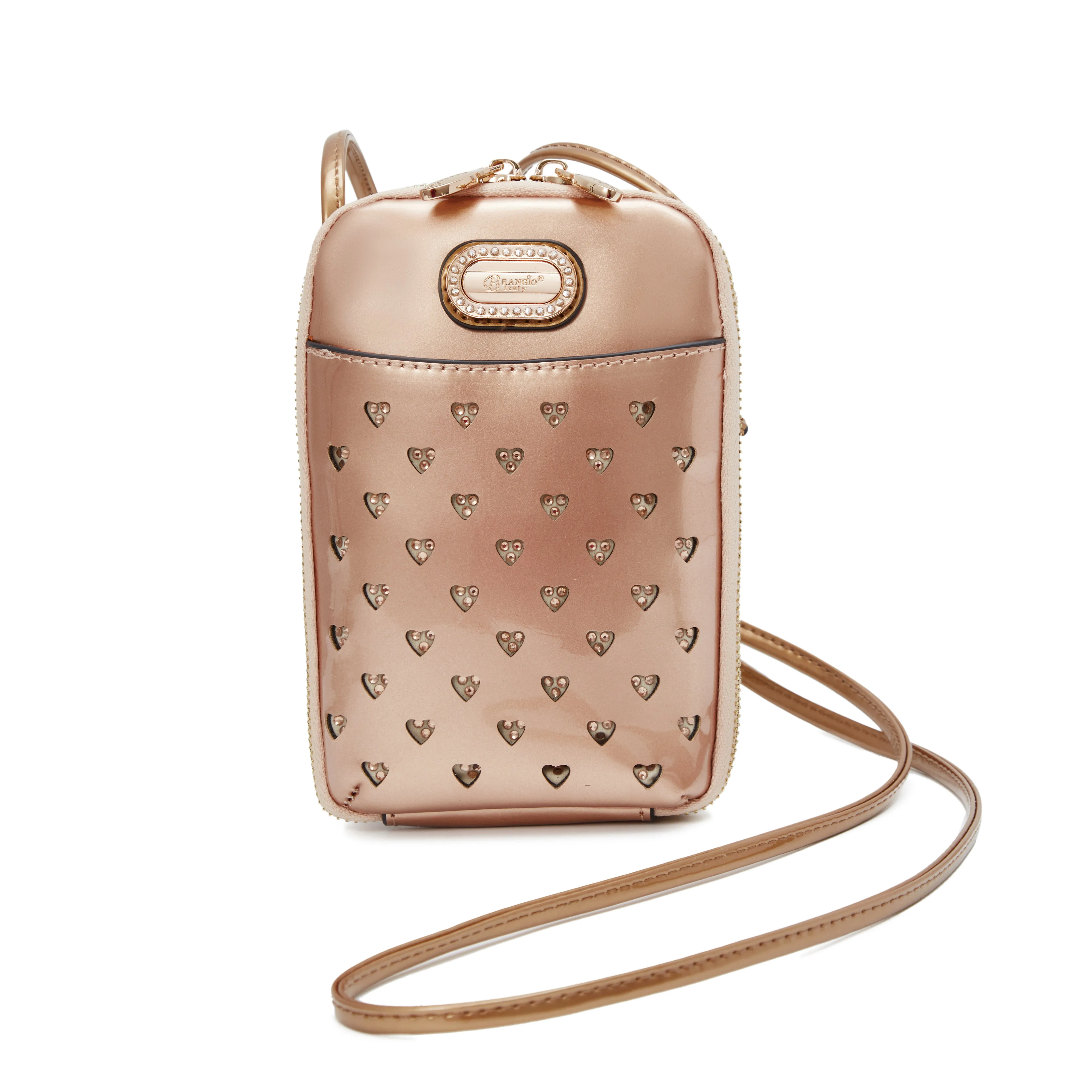 Phone Slot Chic Style Brangio Luxe Heart Cutout Crossbody Bag