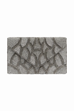 Stella Sequinned Clutch Bag Silver Stylish Companion Compact Gear