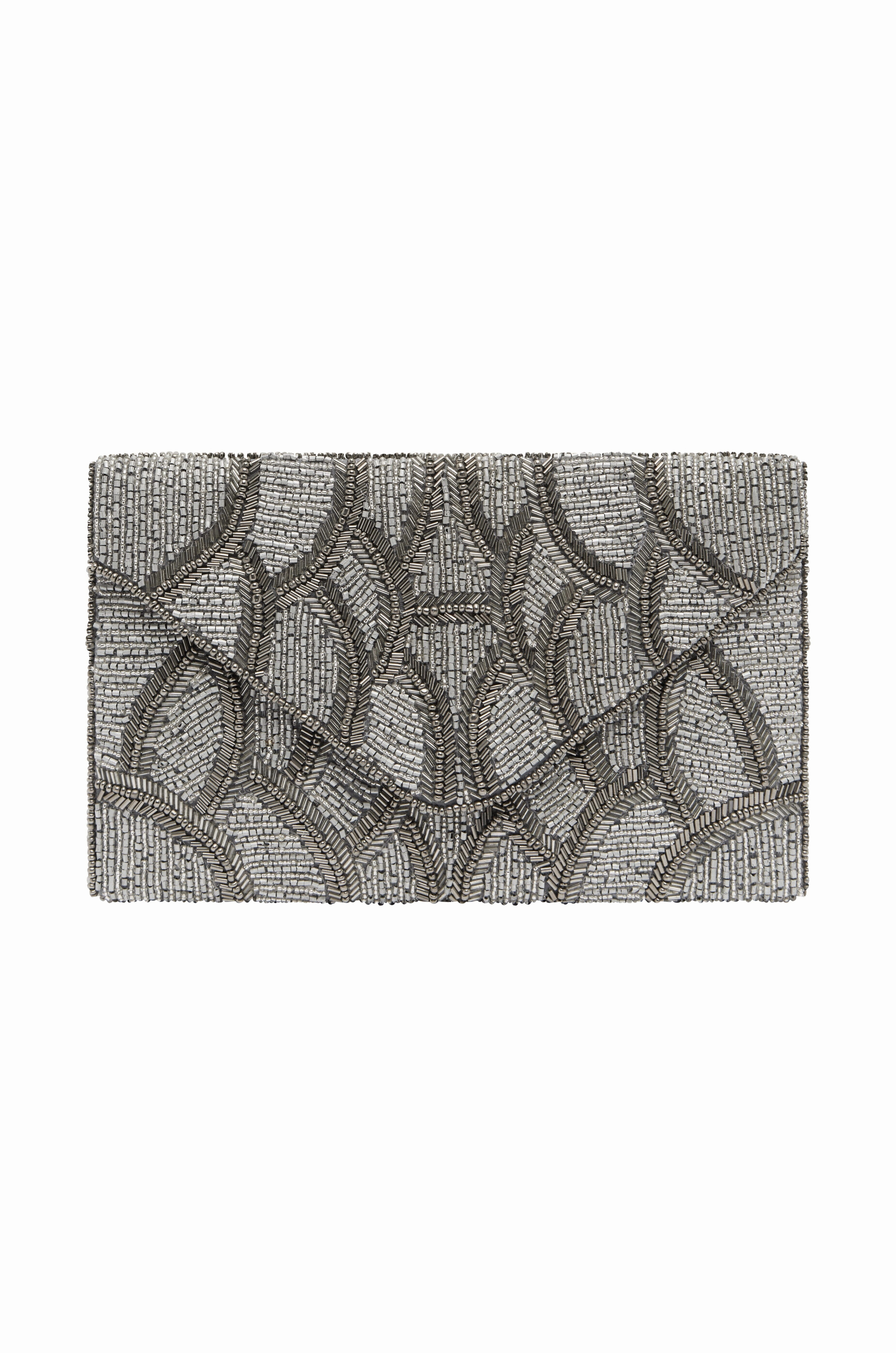 Stella Sequinned Clutch Bag Silver Stylish Companion Compact Gear