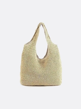 Grocery Tote Lina Soft Straw Tote ?C Slouchy Woven Shoulder Bag