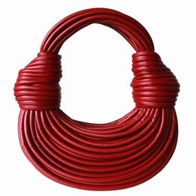 chic aesthetic Saphira | Bold Red Sculptural Leather Handbag ?C Unique, Artistic & Statement-Making