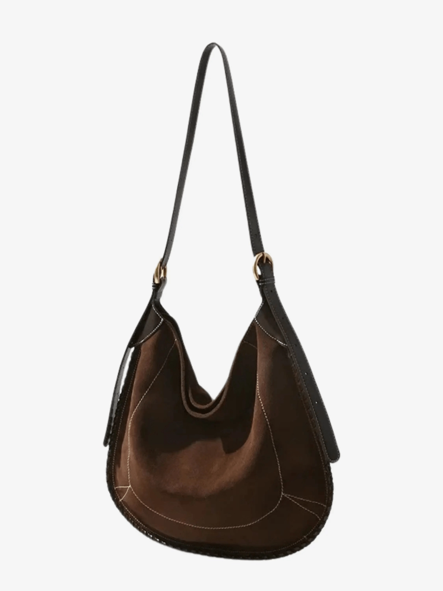 Premium Finish Nyxaria | Luxe Suede Leather Hobo Bag ?C Effortlessly Chic