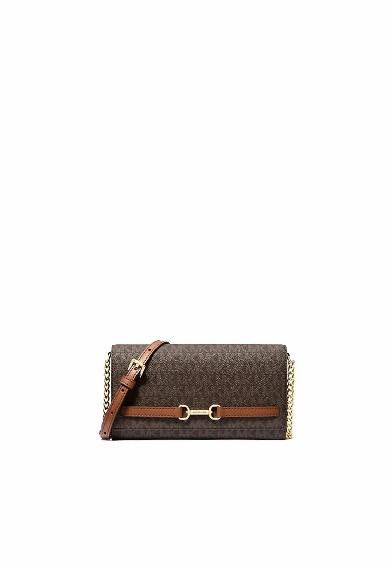 Compact Everyday Carry Compact and convenient for all your essentials Michael Kors Carson Large Crossbody Bag Signature Logo In Brown 35S5G2ZC7B
