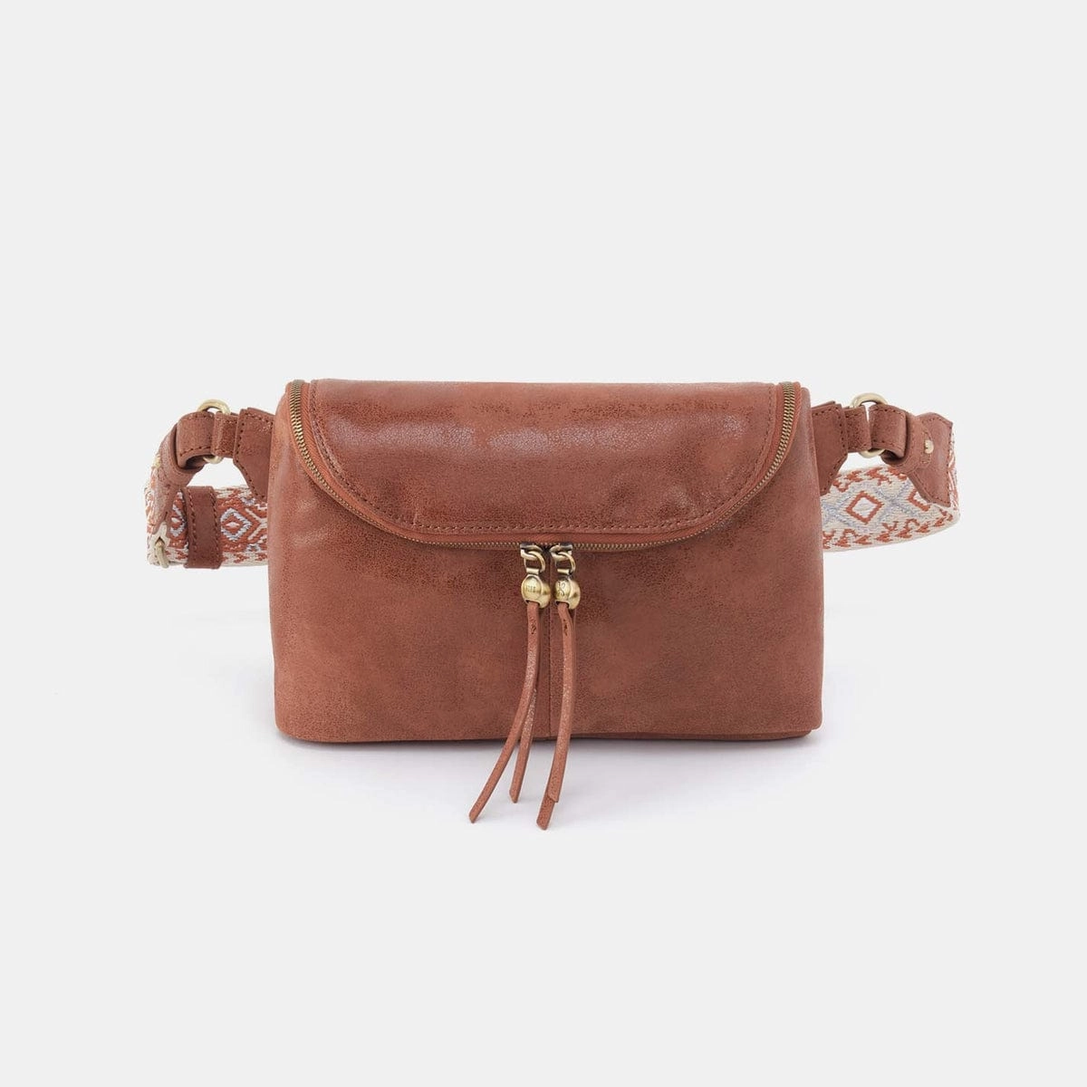 Fern Large Belt Bag in Buffed Leather - Burnished Saddle Suede Touch