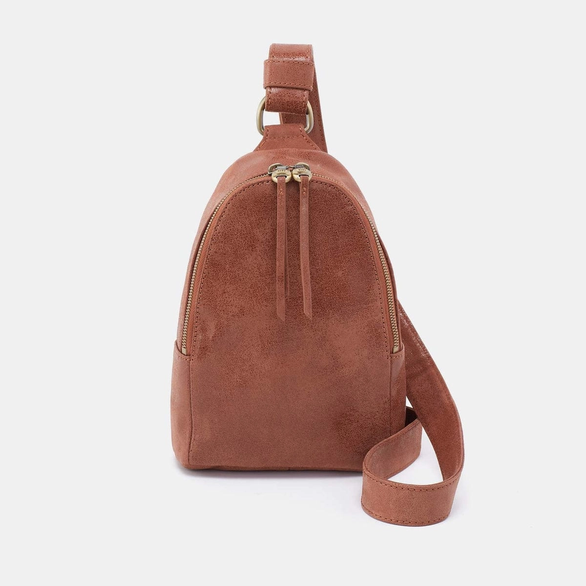 Fern Sling in Smooth Leather with Multi Stitch - Burnished Saddle Minimal Journey