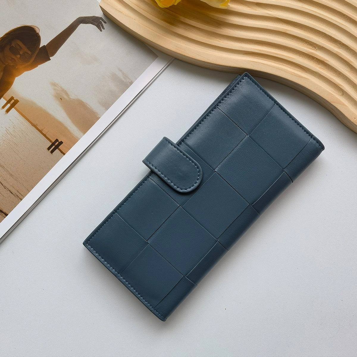 Lambskin Leather Interwoven Wallet, Women Woven Leather Cards Holder, Handcrafted Trifold Wallet, Designer Wallet, Women Purse, Gift For Her Functional Organizer