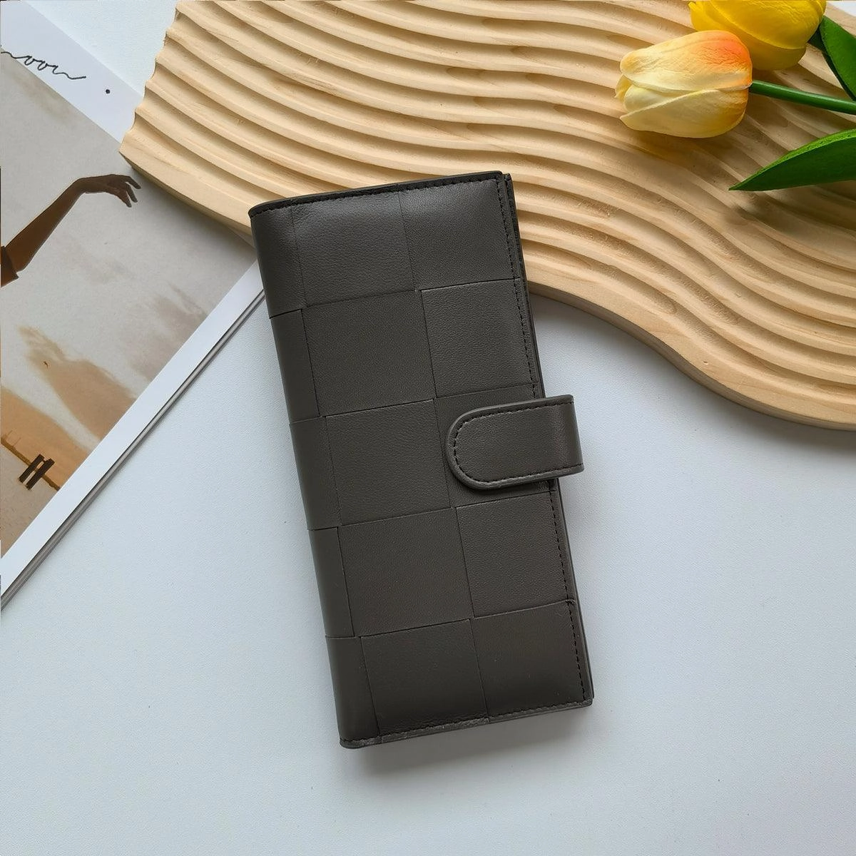 Lambskin Leather Interwoven Wallet, Women Woven Leather Cards Holder, Handcrafted Trifold Wallet, Designer Wallet, Women Purse, Gift For Her Outdoor Ready Lightweight Carry