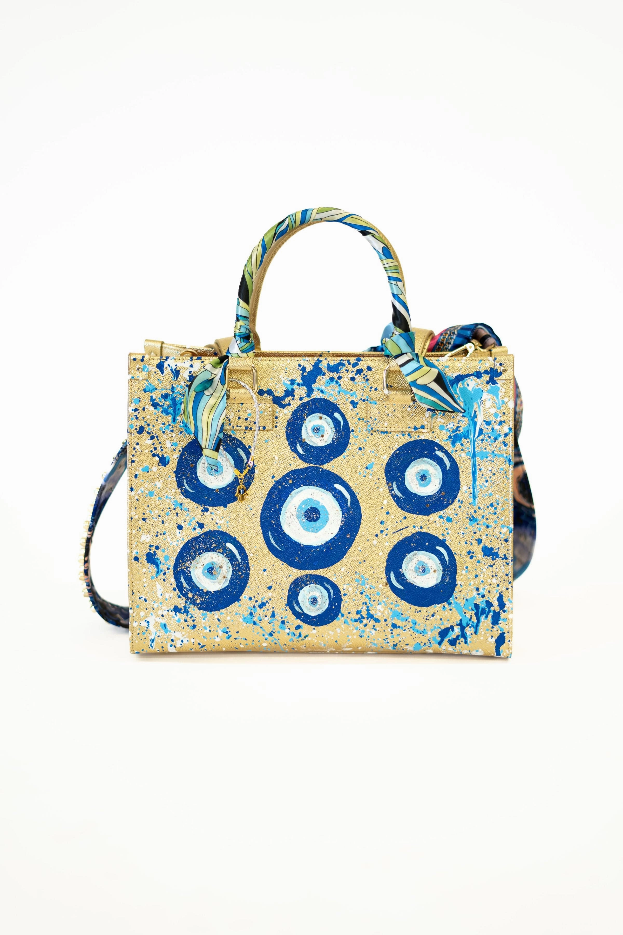 Comfort Function Trendy Design Custom Bag Designs Nicole Evil Eye Hand Painted Handle Bag