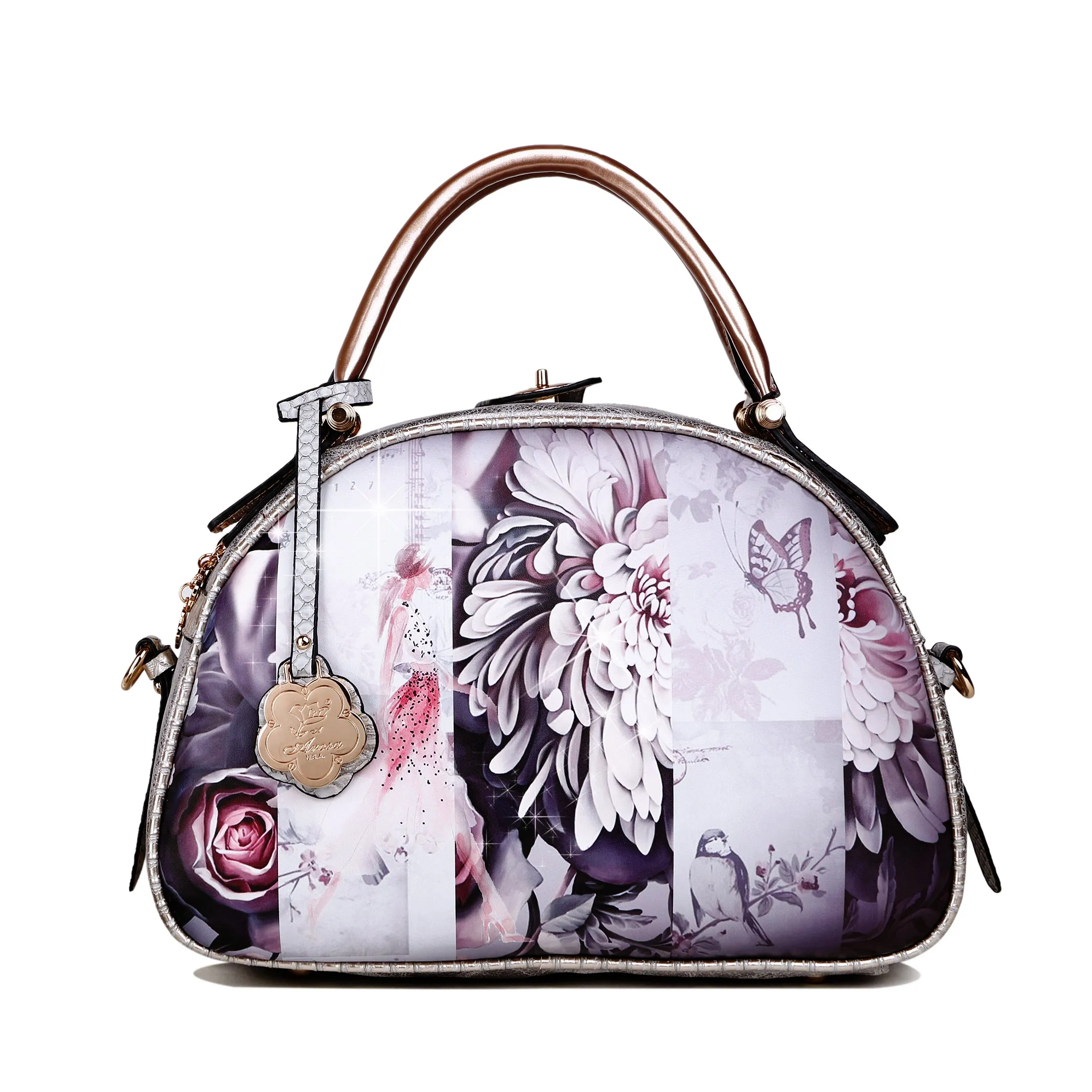 Arosa Royal Blossom Dome Bag Casual Elegance Chic Vision
