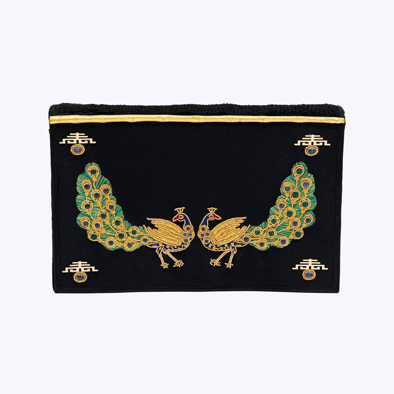 Fanning Peacock Tail Clutch Durable Construction Classic city handbag