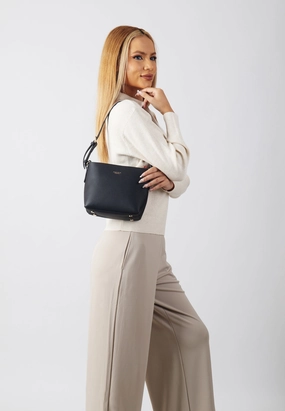 Selma Genuine Leather Handbag (Black) Stylish Carry