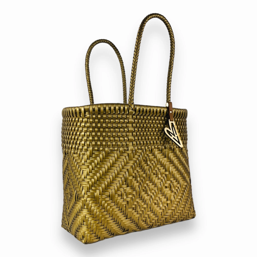 Foldable Storage Minimalist Tote Maria Victoria | Sand Tote | Upcycled, Handwoven, Multicolor Tote