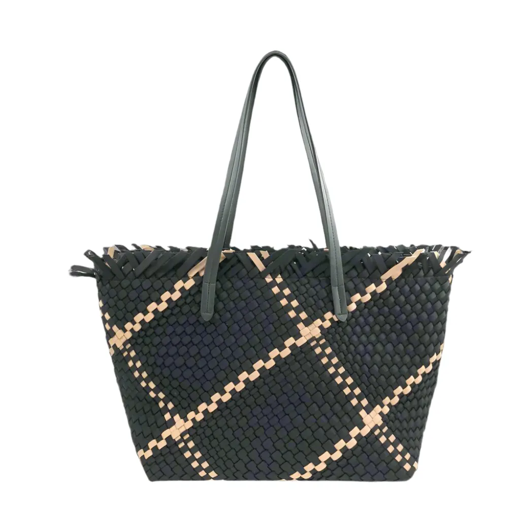 Bright shade Trendy Choice Gracie Black Tan Fringe BC Bag Tote