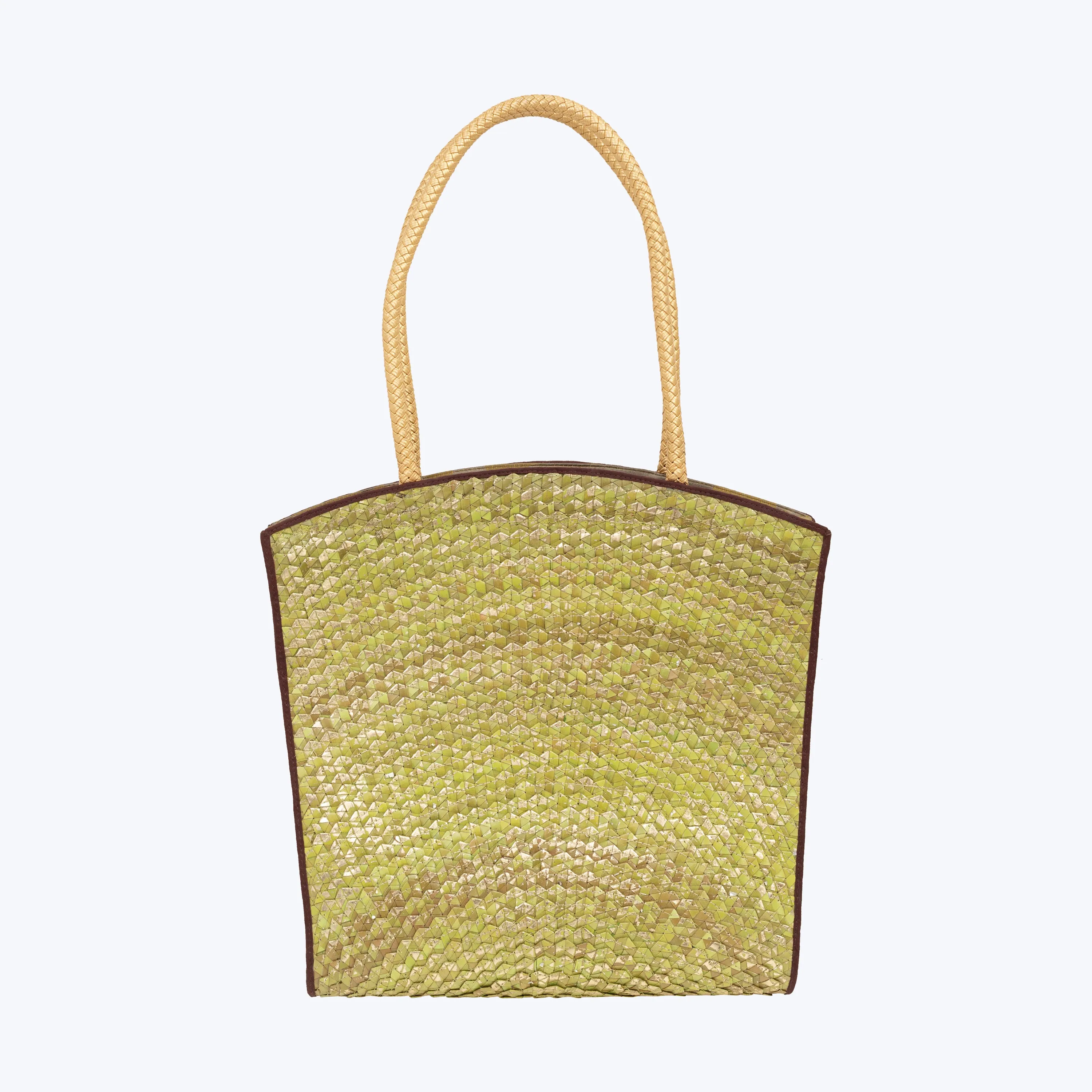 Green woven Lontar Shopping Bag Luxury Element Crafted Design