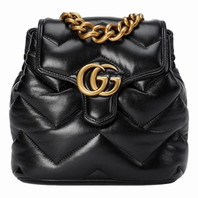 Functional Outdoor Utility Gucci GG Marmont Matelass?? Quilted Leather Black Backpack
