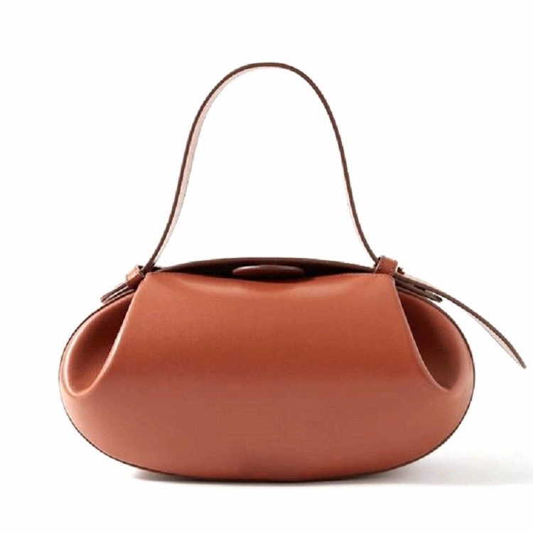 Functional Piece Guinevere | Sculpted Brown Leather Shoulder Bag ?C Modern Elegance & Artistic Sophistication