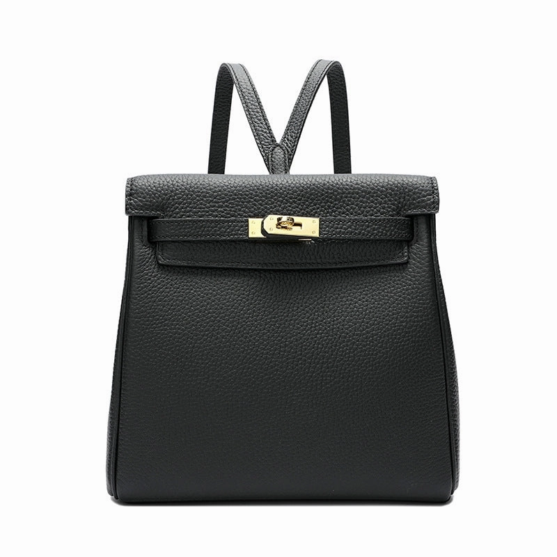 Elegant Function Functional Piece Halia | Elegant Black Leather Backpack ?C Stylish, Chic & Functional