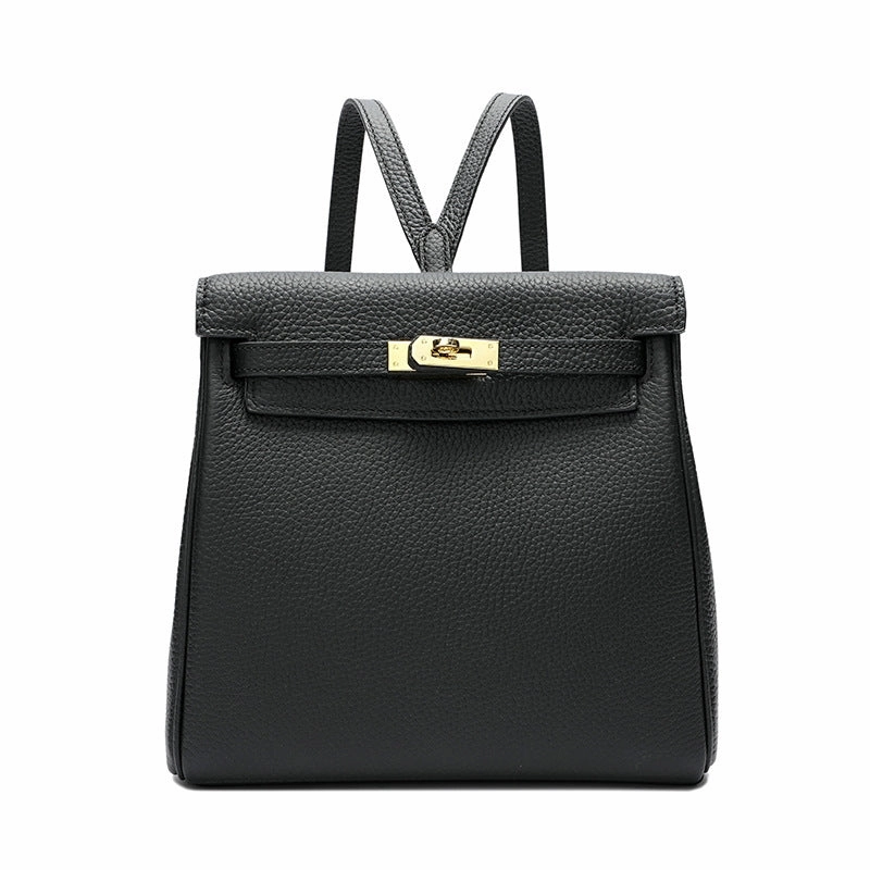Halia | Elegant Black Leather Backpack ?C Stylish, Chic & Functional Travel Light Campus Wear