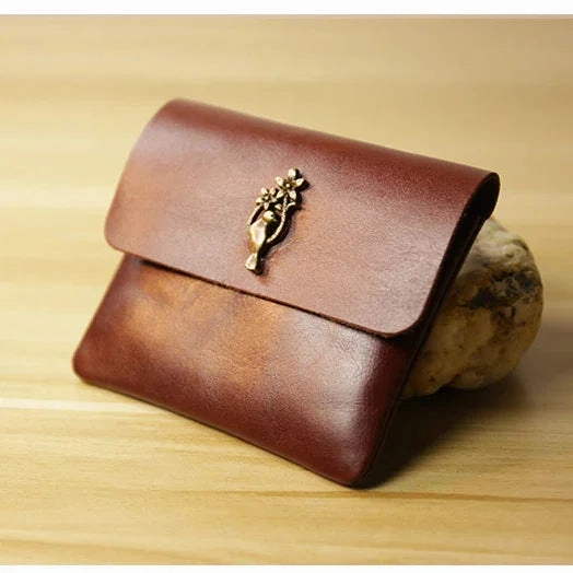 Handcrafted Full Grain Minimalist leather slim wallet for women, Classic coin purse gift #4 Comfort Fit Outdoor Gear Essential