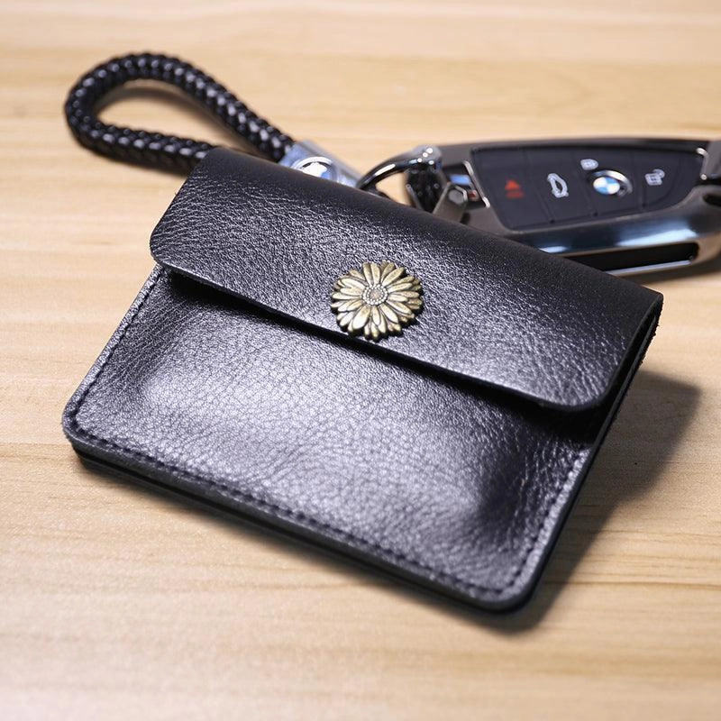 Handcrafted Minimalist leather slim wallet for women, Classic coin purse gift #2 Smart Durability