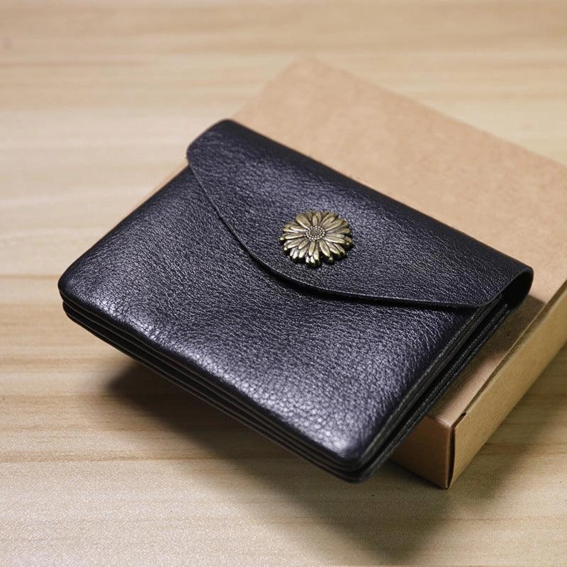 Handcrafted Minimalist leather slim wallet for women, Classic coin purse gift #5 Stylish Detail Casual Gear