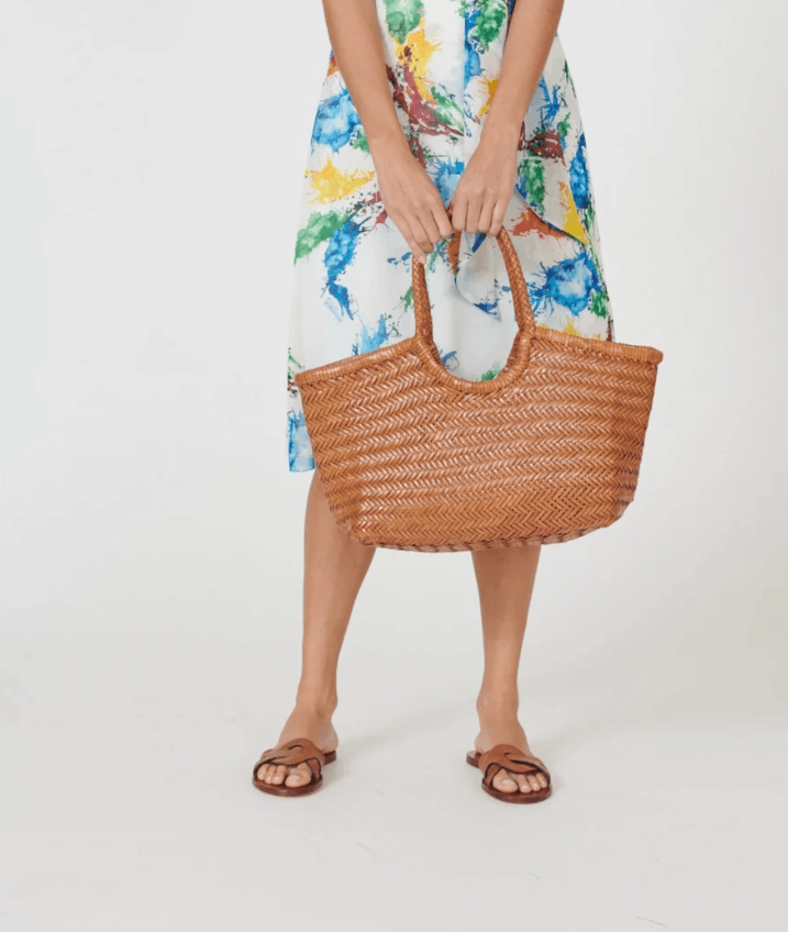 Effortless Travel Handcrafted Woven Leather Tote Bag, Full Grain Leather Hand Woven Triple Jump Bamboo Style Ladies HOBO Bag, Summer Holiday Woven Bag