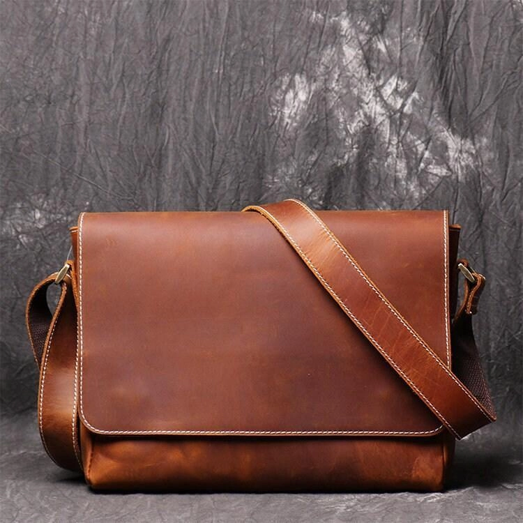 Durable Travel Handmade Retro Cowhide Leather shoulder bag, Doctor's -Lawyer's Bag, Personalised Leather shoulder bag, Handmade Briefcase for Men