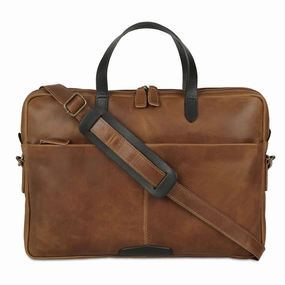 Travel Day Companion KomalC 15.5 Inch Leather Laptop Sleeve with Trolley Strap ?C Slim Genuine Leather Bag for 13", 14", 14.5" Laptops ?C Office Briefcase with Shoulder Strap & Organizer