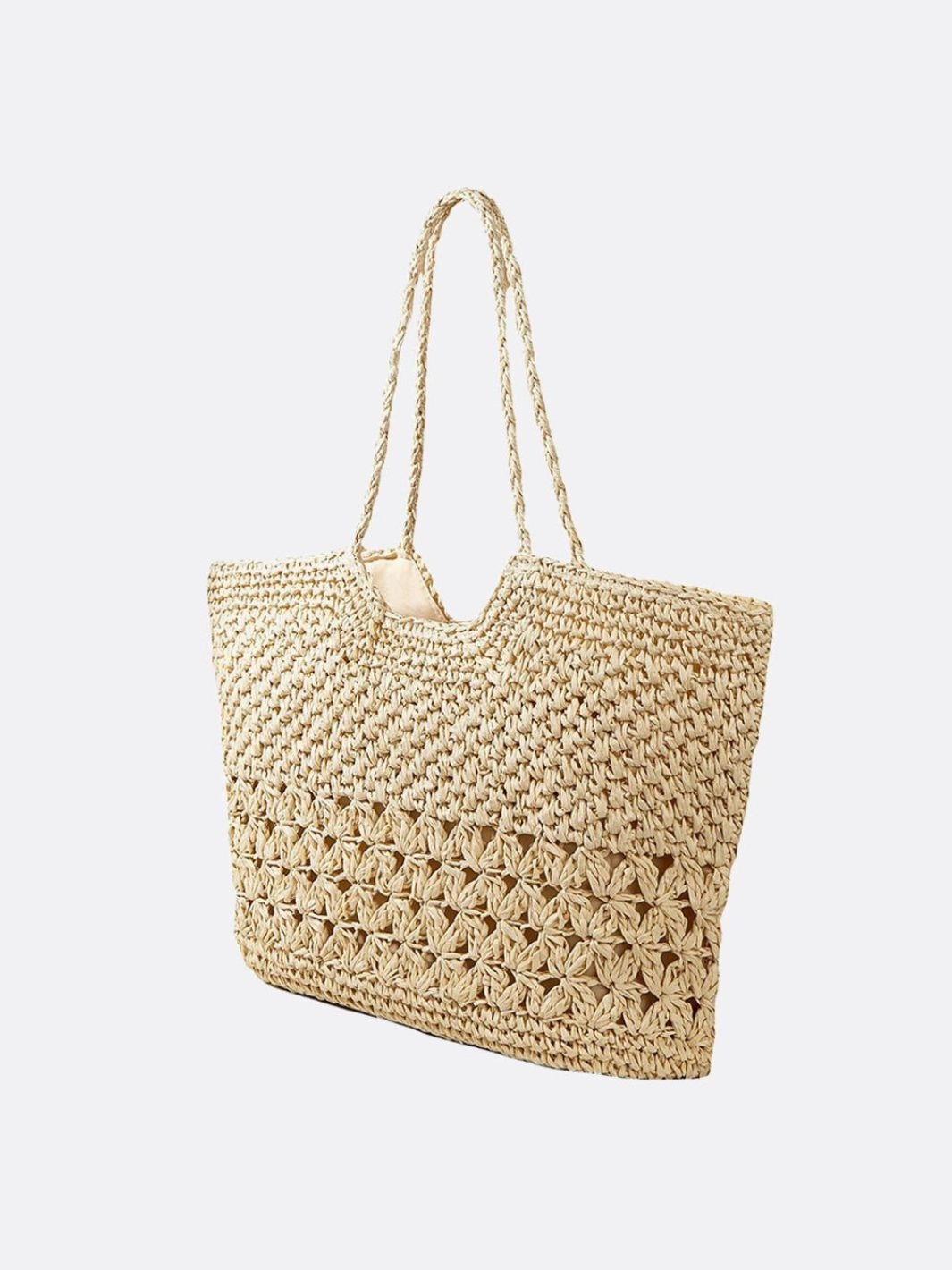 Office Function Soft Routine Handwoven Openwork Tote Bag ?C Lightweight Summer Carryall