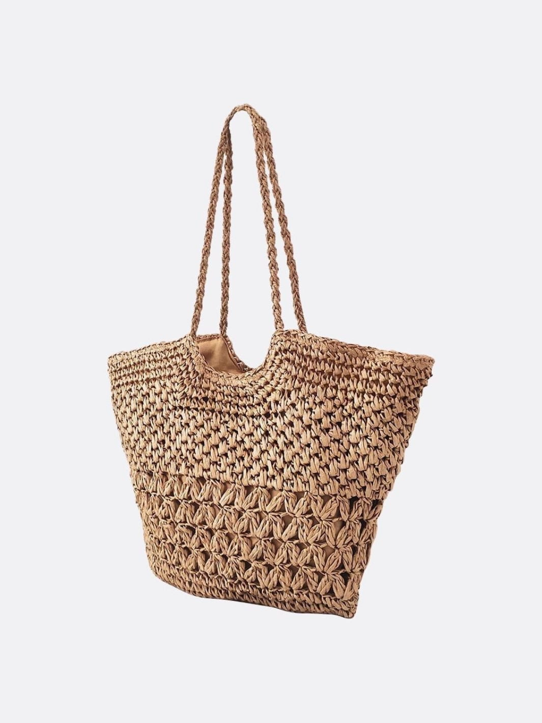 Practical Utility Handwoven Openwork Tote Bag ?C Lightweight Summer Carryall