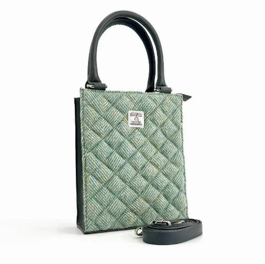 Classic Perfection Gift Choice Harris Tweed? Quilted Mini Tote Bag ?C Classic Scottish Wool Handbag
