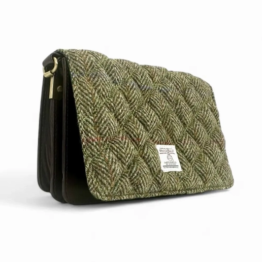 Harris Tweed? Quilted Shoulder Bag ?C Timeless Scottish Wool Handbag Smart Texture