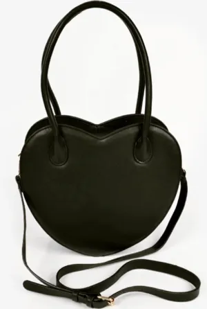 Minimal Detail Heart Shaped Handbag (Black or Red)