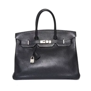Minimal Aesthetic Simple Luxury HERMES Togo Birkin 35 black