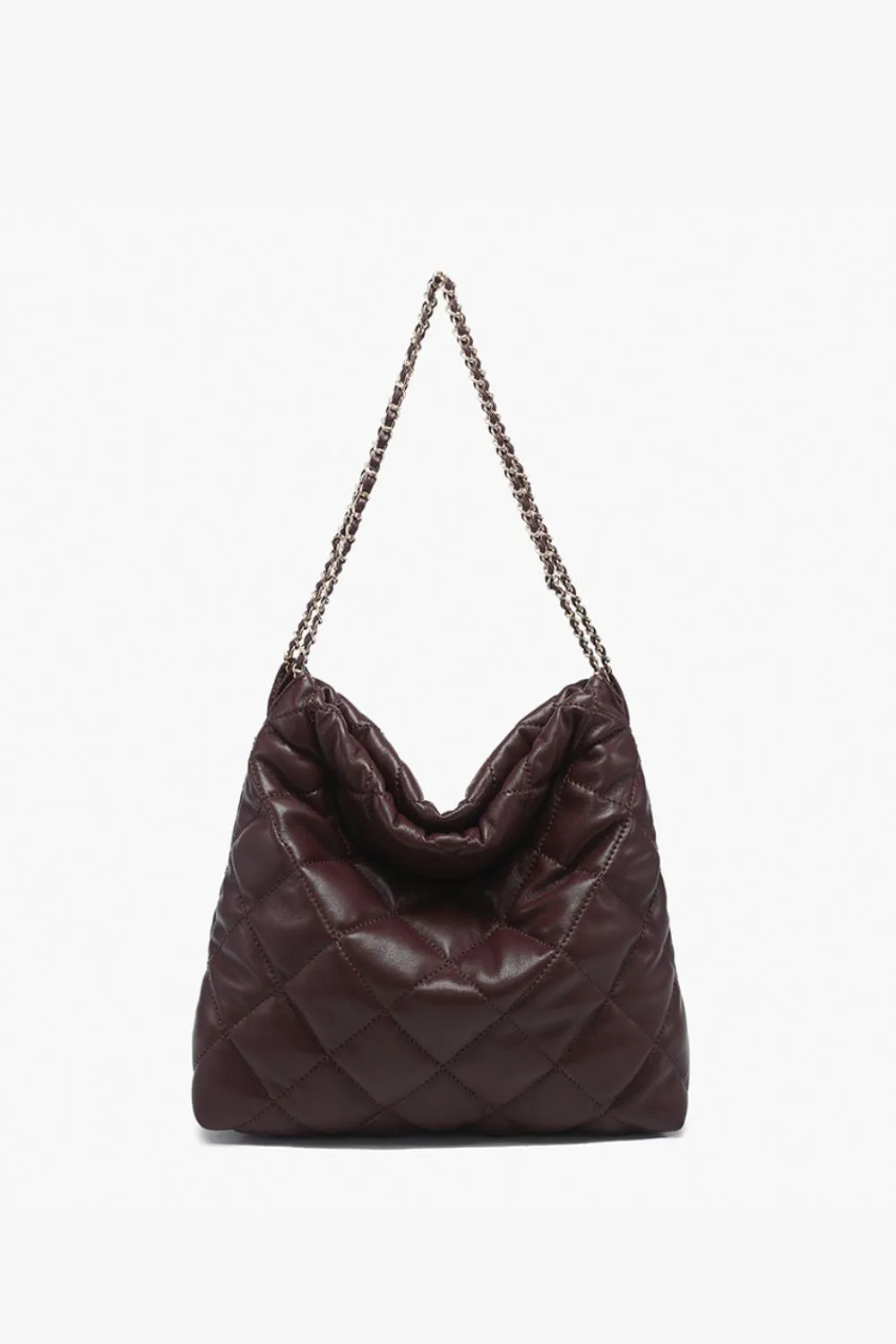Houston Quilted Shoulder Bag w/ Chain Strap Travel Fashion