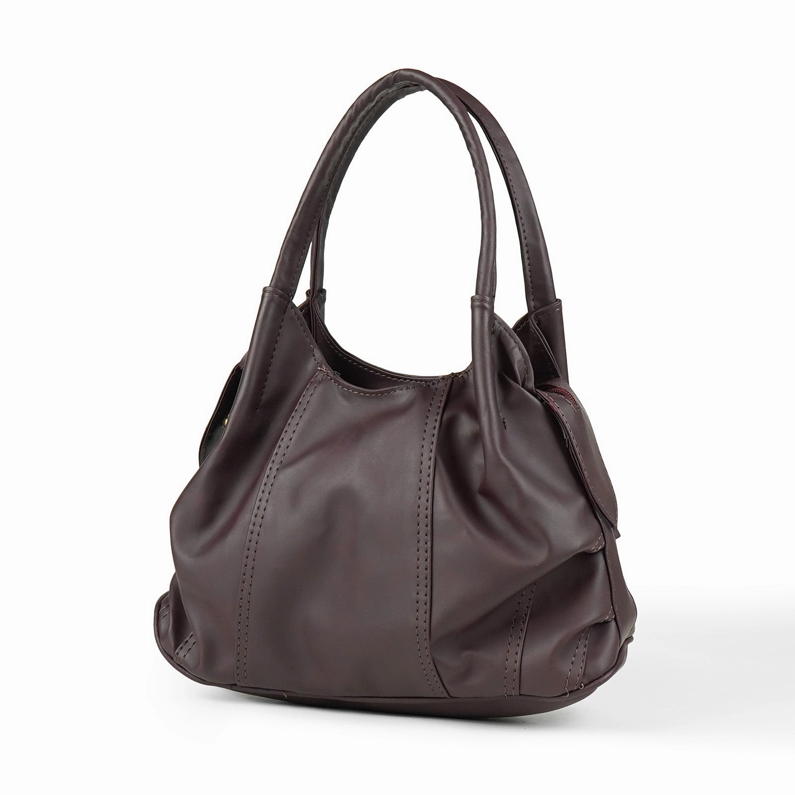 Scrunchie Bag Maroon Refined Look Urban Utility
