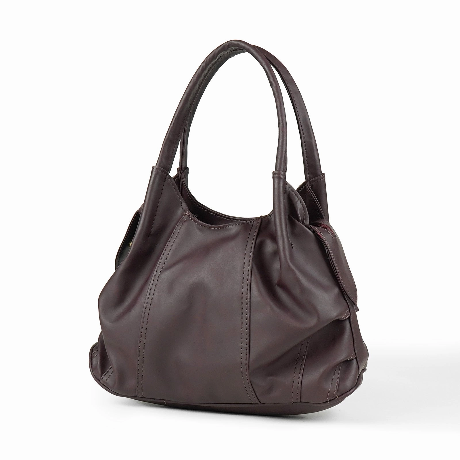 Simple Outline Practical multi-use tote Scrunchie Bag Maroon