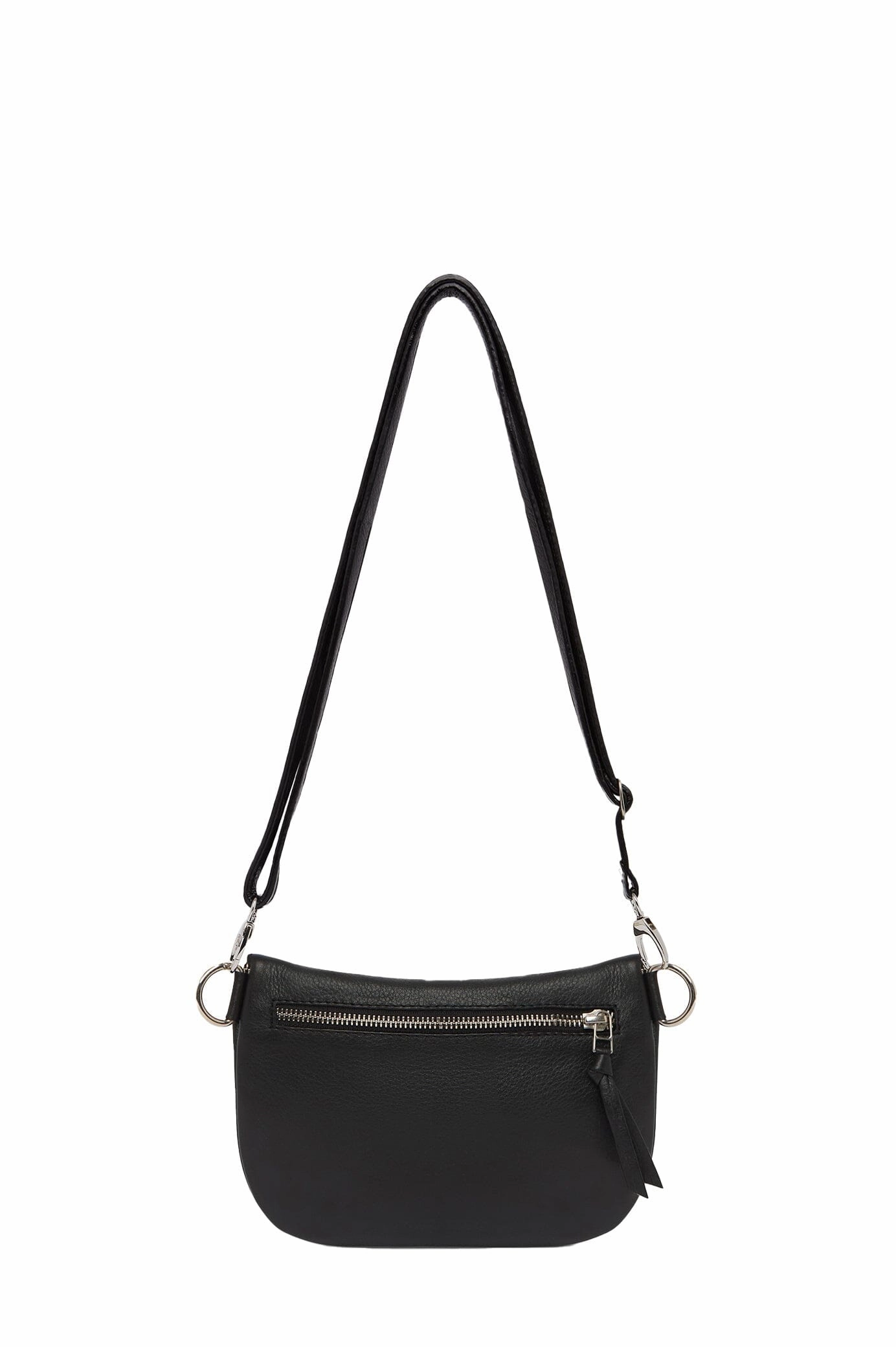 Ramona Small Leather Handbag Black with Pocket Casual Comfort