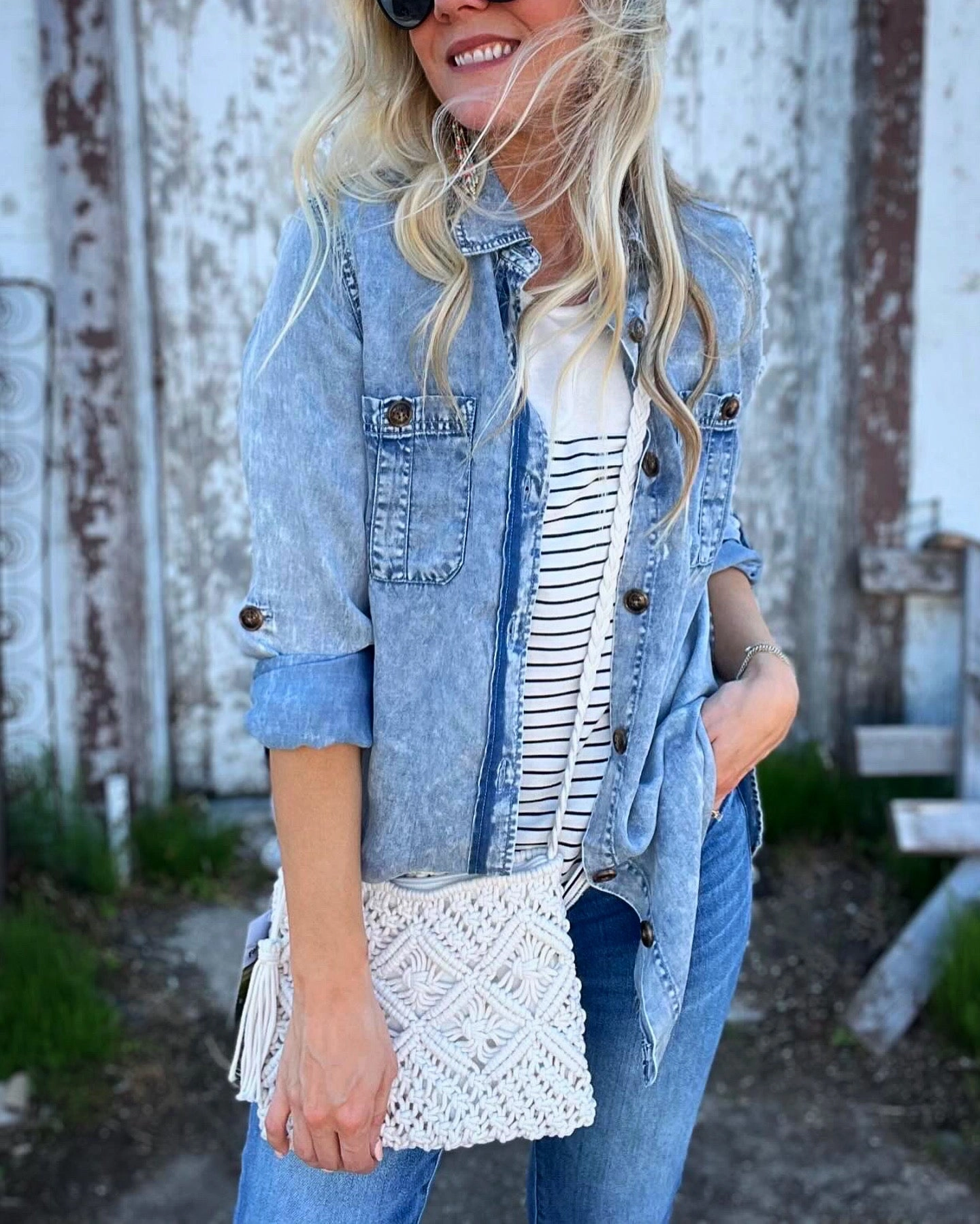 Refined Office Crochet Crossbody Purse