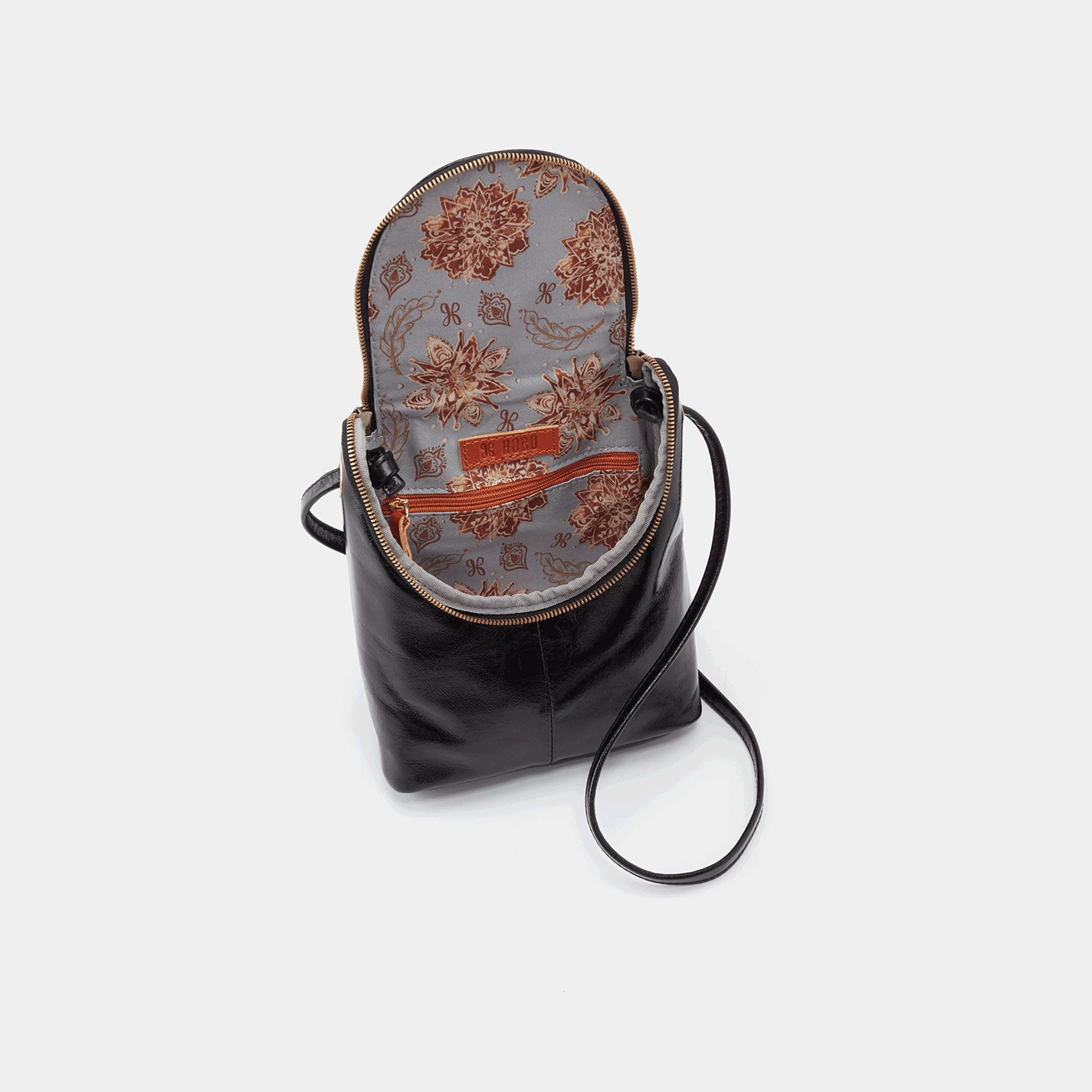 Compact Versatility Easy Access Hobo Fern Crossbody In Pebbled Leather