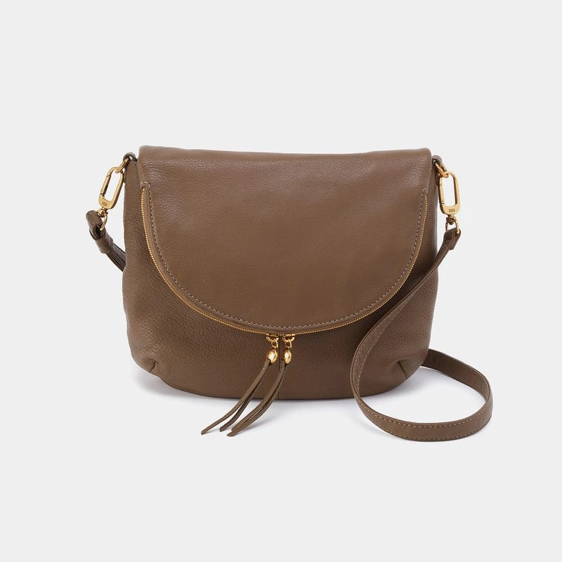 Fashion Season Hobo Fern Foldover Messenger In Pebbled Leather