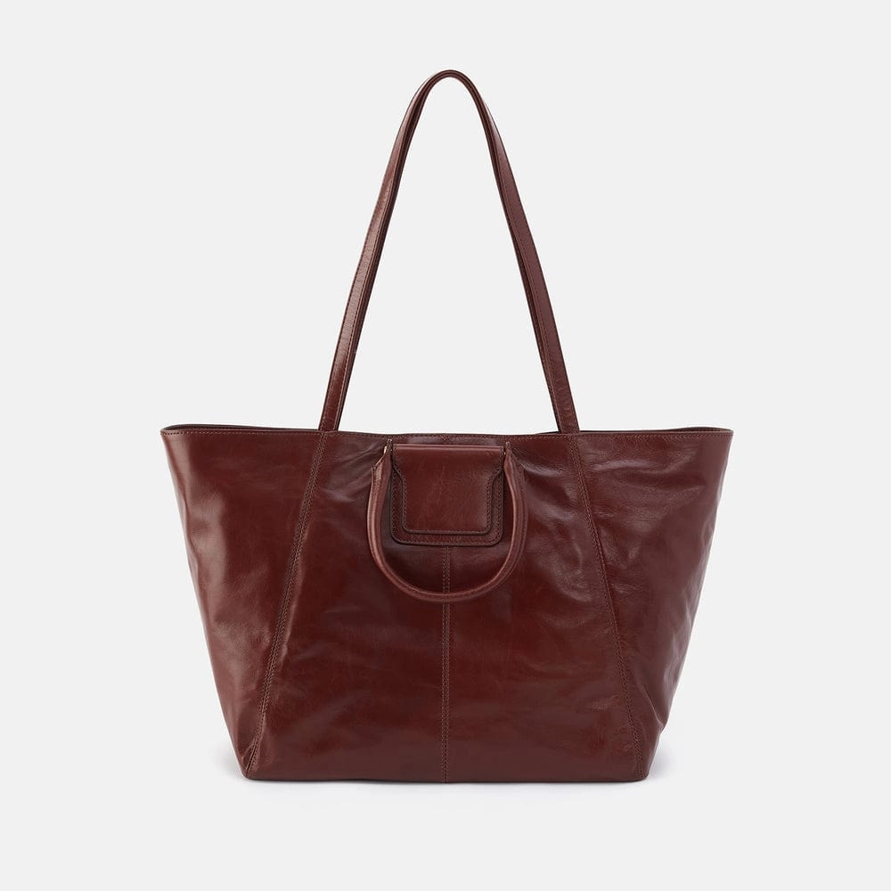 Sleek travel pouch Hobo Sheila East-West Tote in Polished Leather