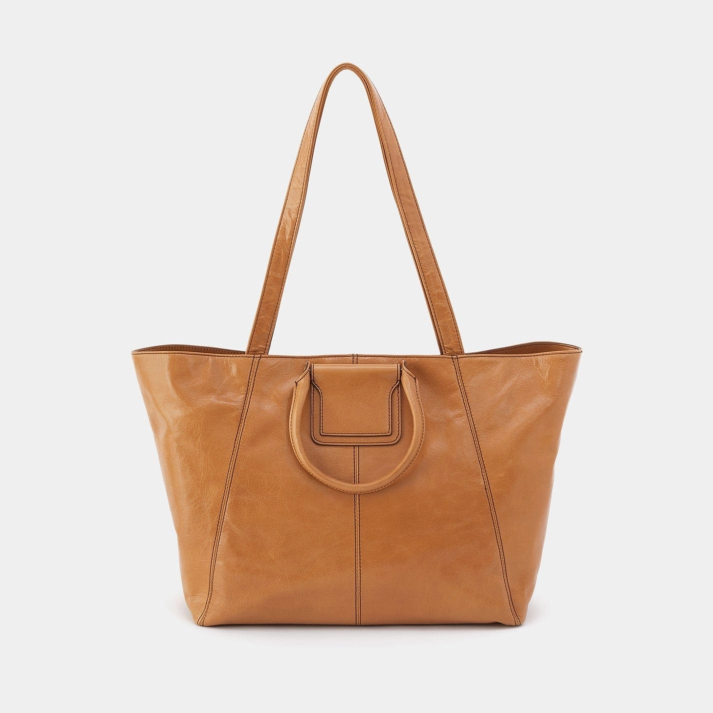 Sustainable Material Hobo Sheila East-West Tote in Polished Leather