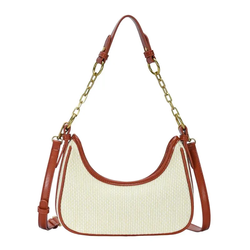 Street Outfit Classic Daily Soraya Straw Shoulder Bag